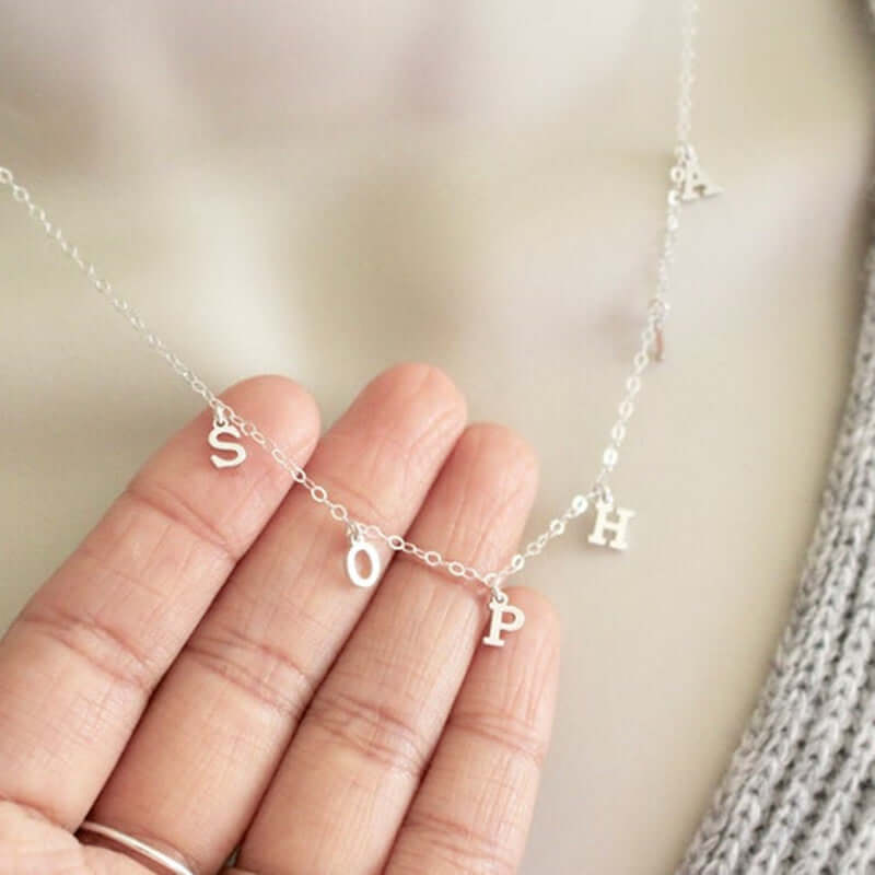 Women's Stainless Steel Personalized Initial Chain Name Necklace