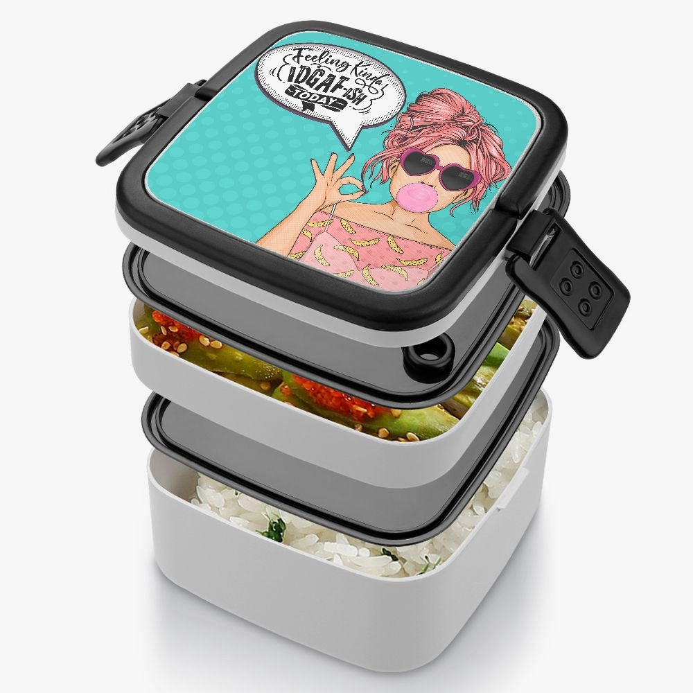 Sarcastic "Feeling I Don't Give a F--ish Today Double-layer Lunch Box - Premium lunch box from JetPrint - Just $22.99! Shop now at giftmeabreak