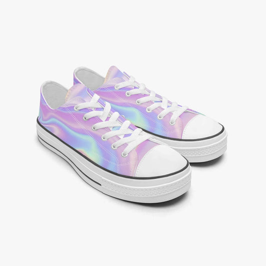 Custom Pastel Tie Dye Psychedelic Low Canvas Shoes