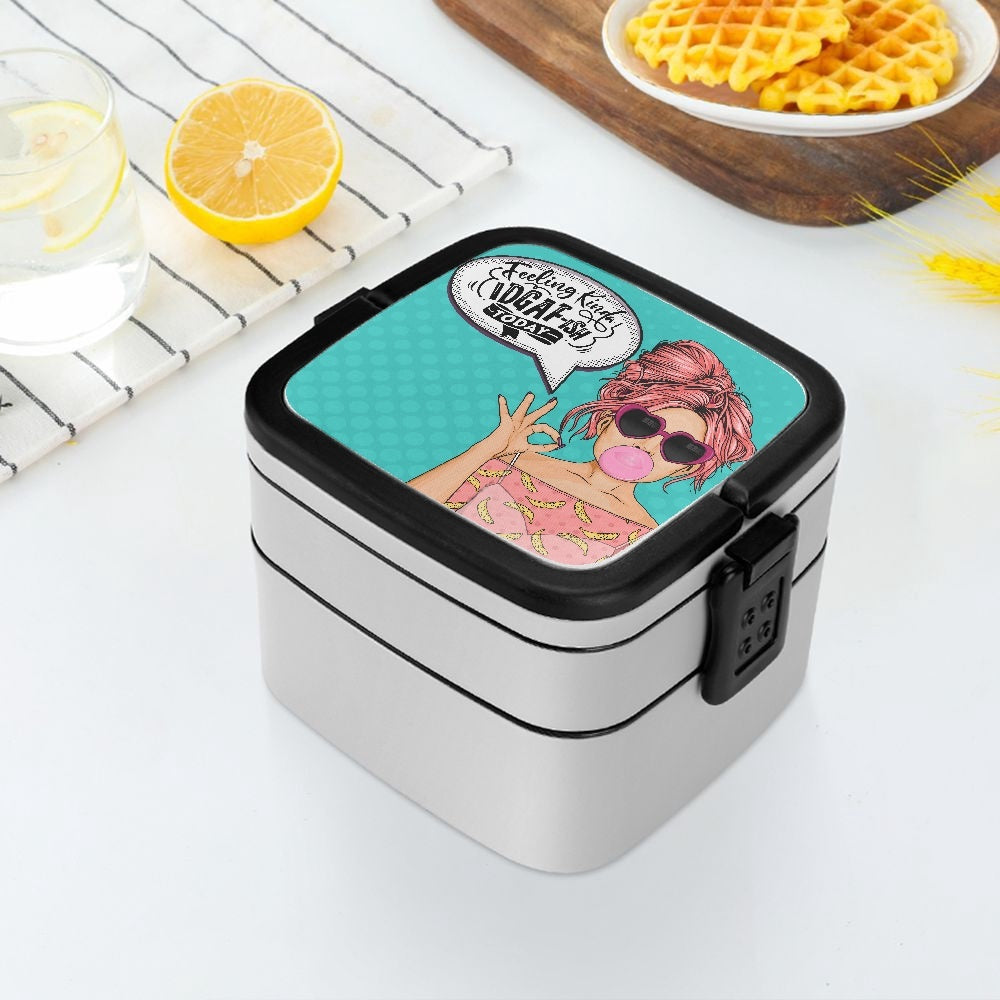 Sarcastic "Feeling I Don't Give a F--ish Today Double-layer Lunch Box - Premium lunch box from JetPrint - Just $22.99! Shop now at giftmeabreak