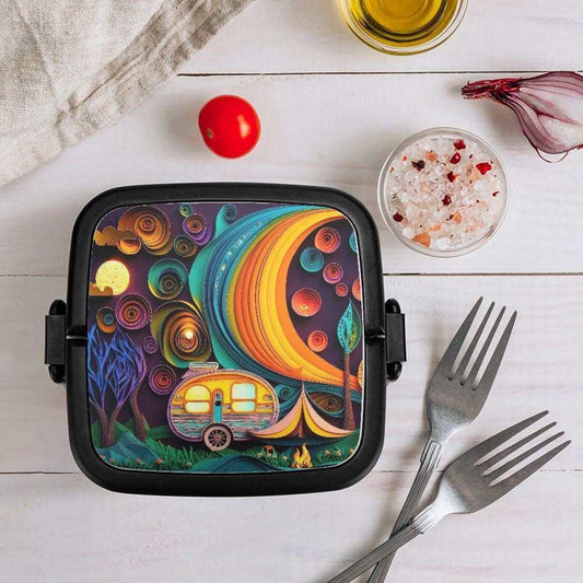 Camping Scene Double-layer Bento Lunch Box