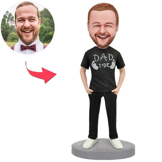 Dad To Be Custom Bobblehead with Engraved Text
