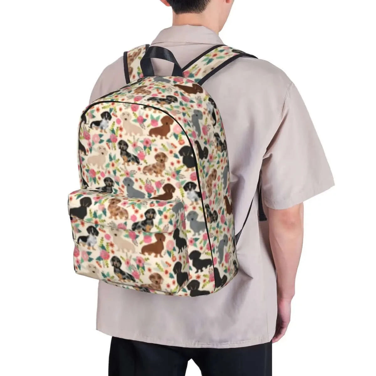 Floral Dachshund Backpack