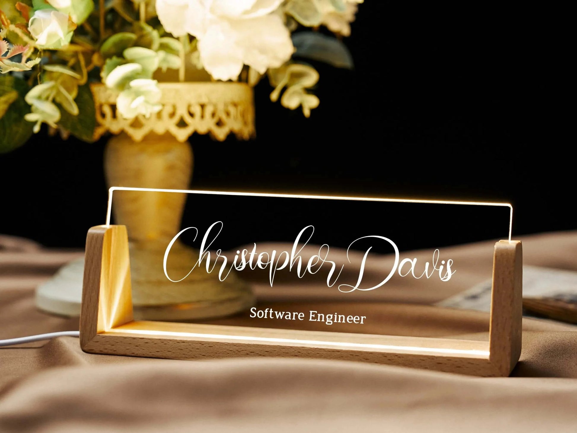 Personalized Lighted Acrylic Name Desk Sign