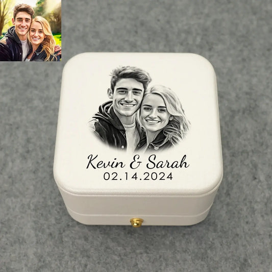 Personalized Custom Photo & Wedding Date Ring Box