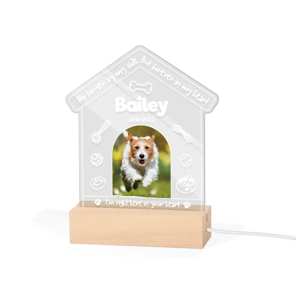 Personalized Dog Memorial Gift Night Light Photo Plaque