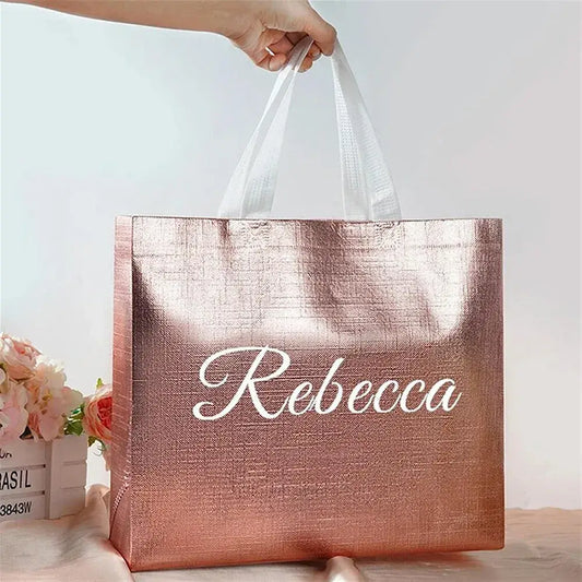 Personalized Metallic Tote Bag -Perfect for Bridesmaids!