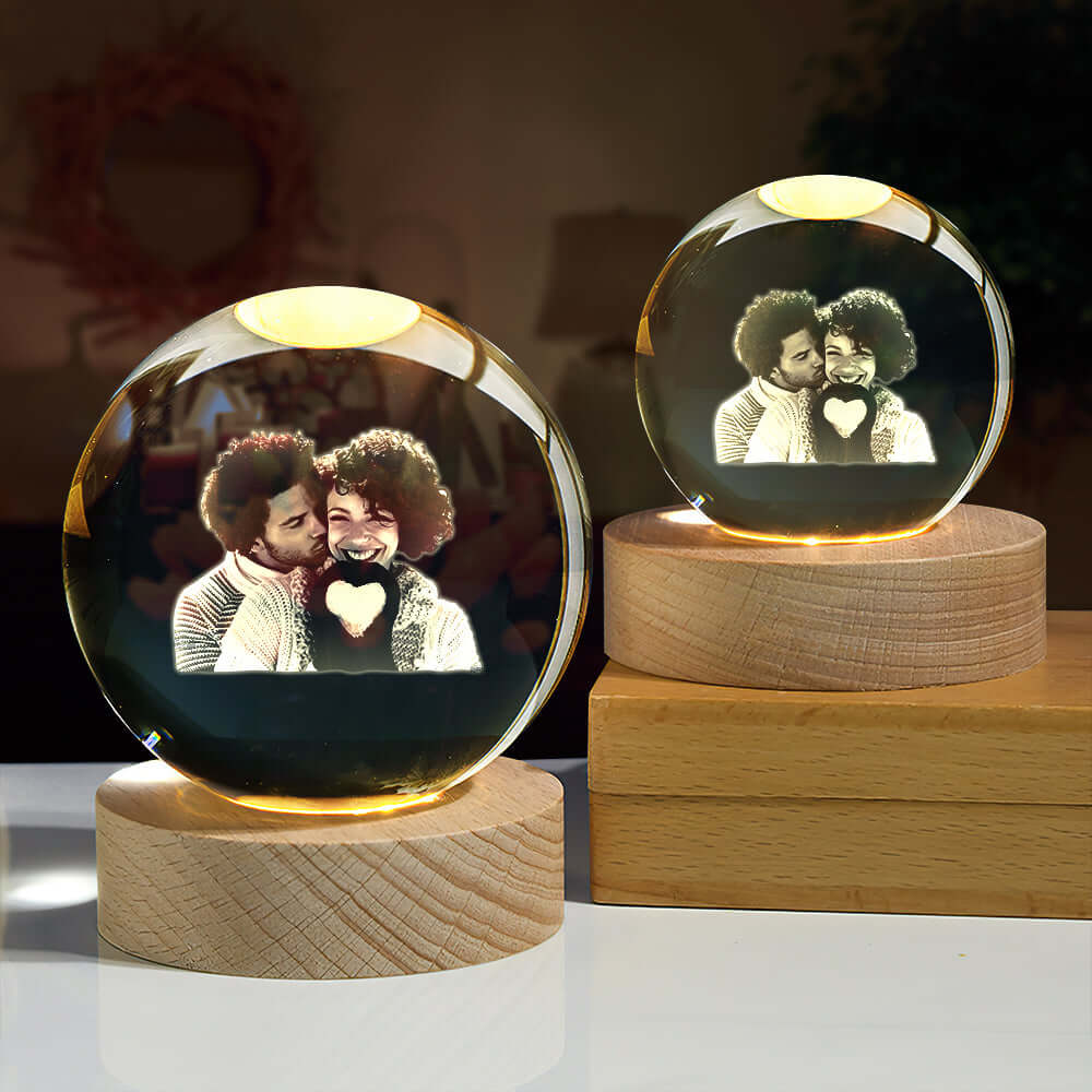 Personalized 2D Photo Crystal Ball Night Light