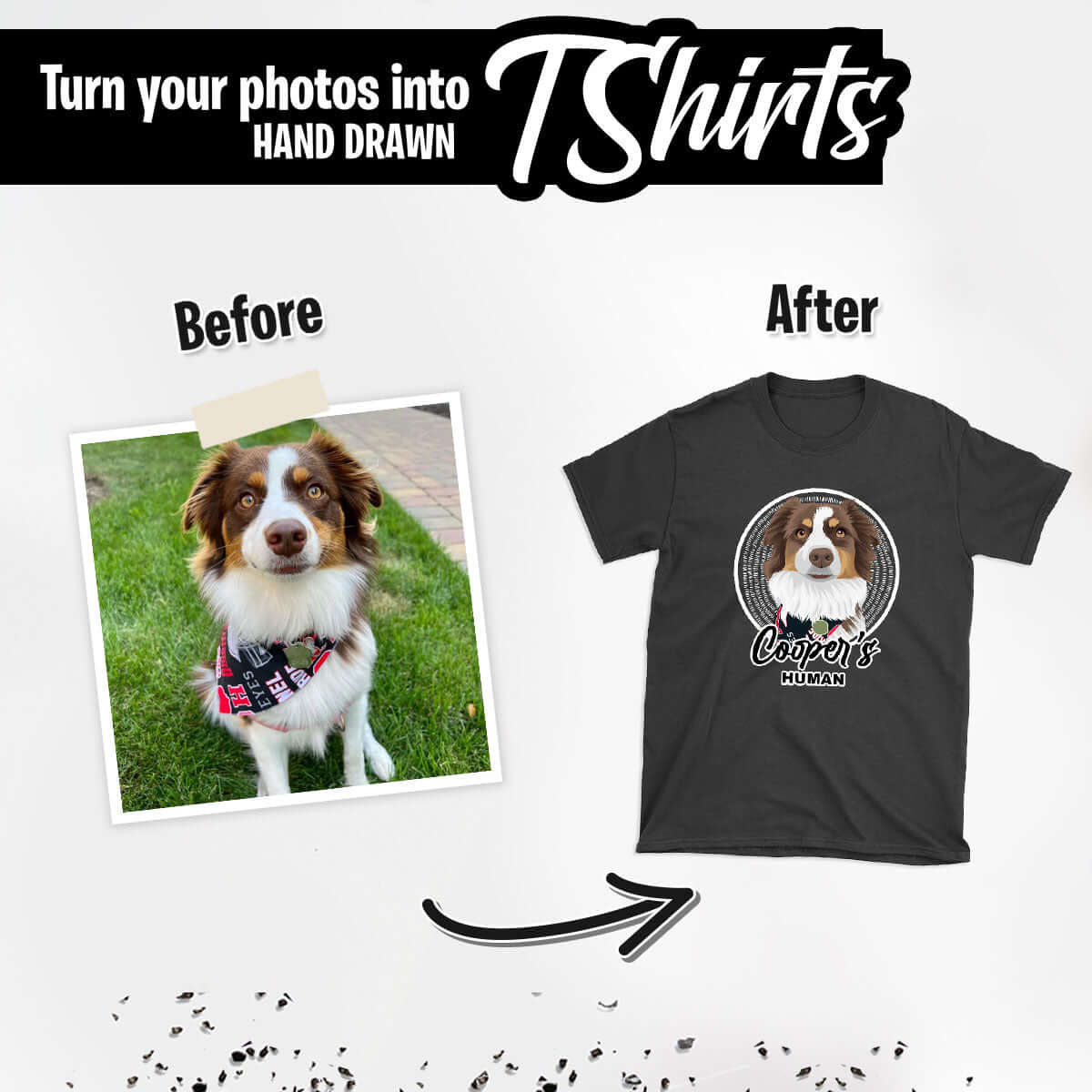 Custom Personalized Dogs Human Shirt from Photo