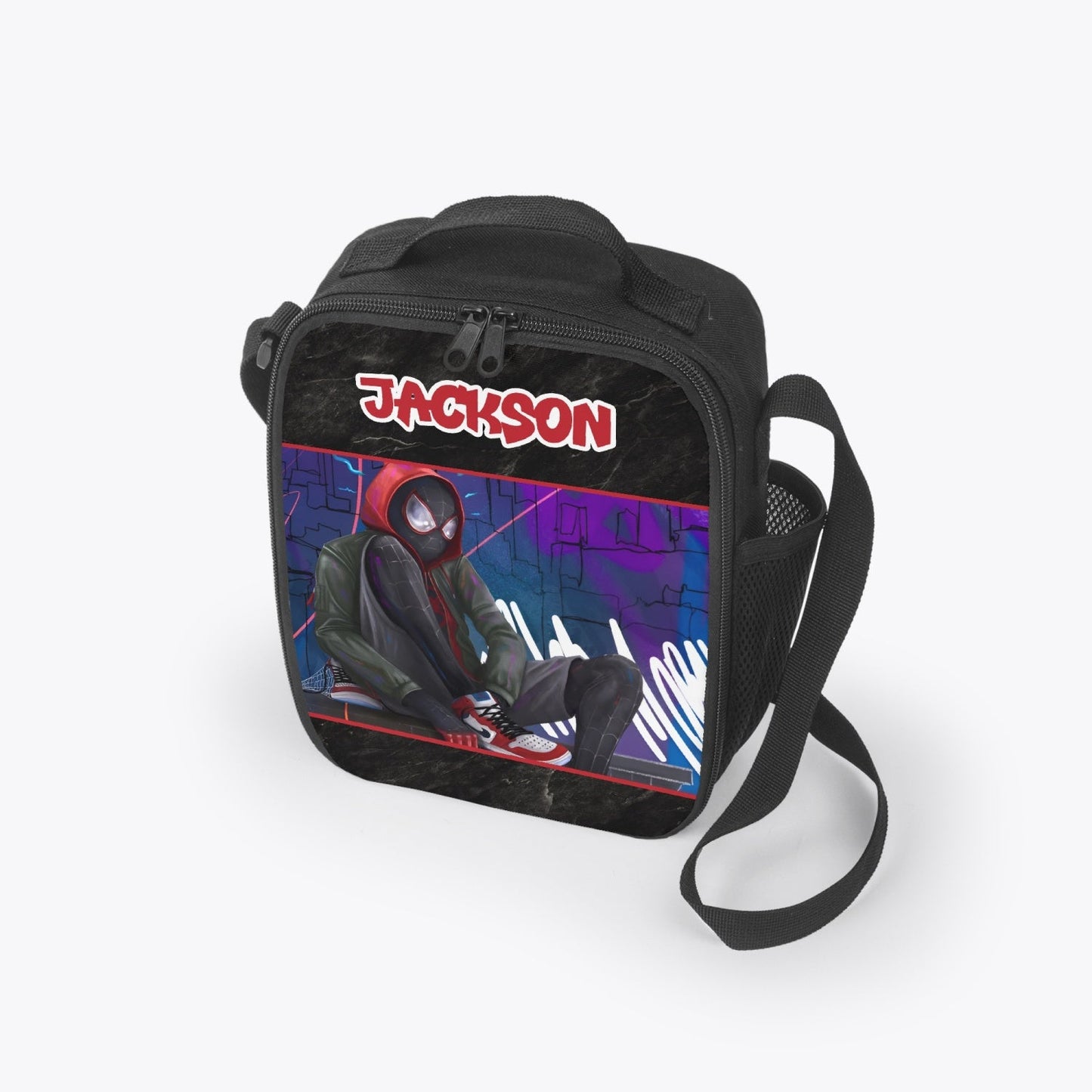 Personalized Custom Spider Morales Superhero Lunch Box Bag *See Listing for Matching Tumbler