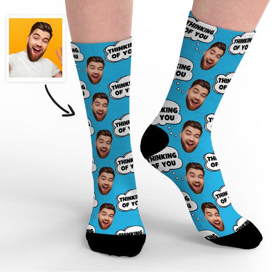 Unisex Thinking of You Socks Personalized with Photo Face - Premium socks from MadeMine - Just $10.99! Shop now at giftmeabreak