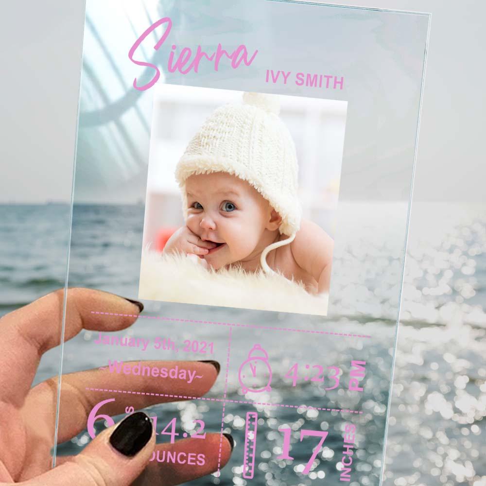 Personalized Baby Birthday Plaque Custom Baby Photo Gift