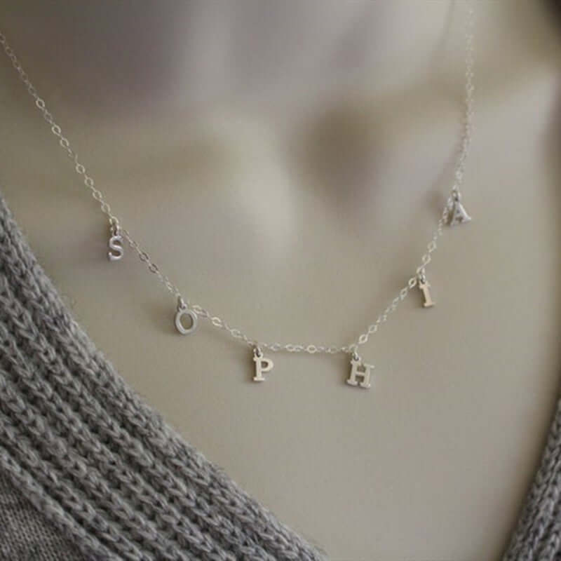 Women's Stainless Steel Personalized Initial Chain Name Necklace