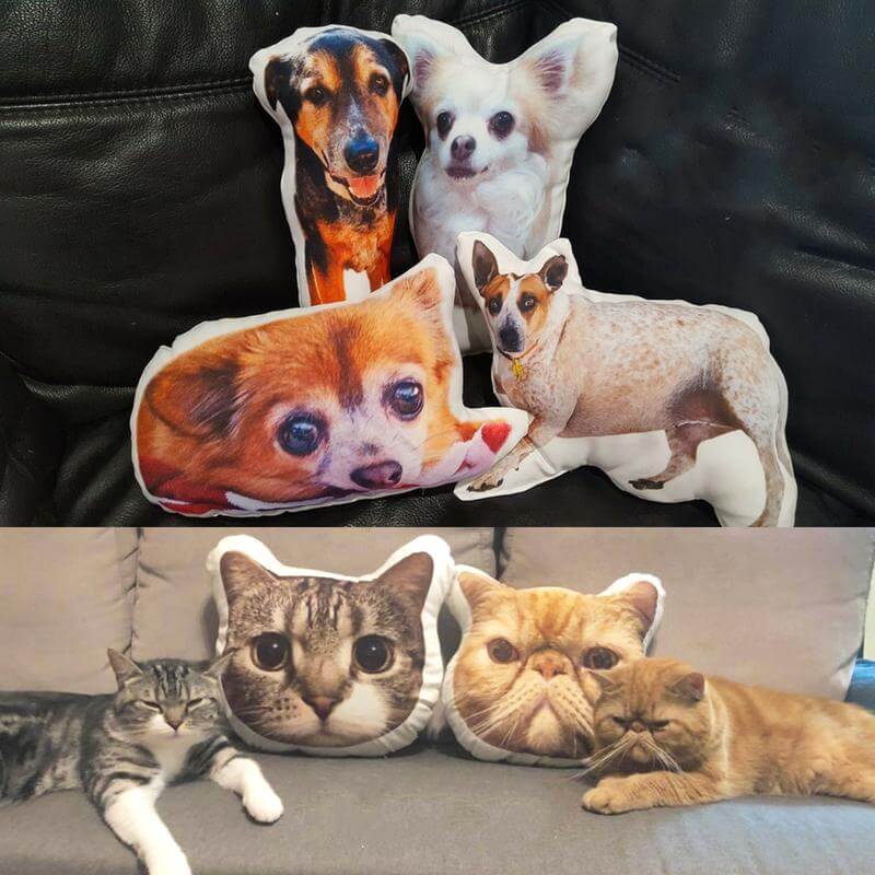 Custom Shaped Pet Portrait Pillow - 4 Sizes