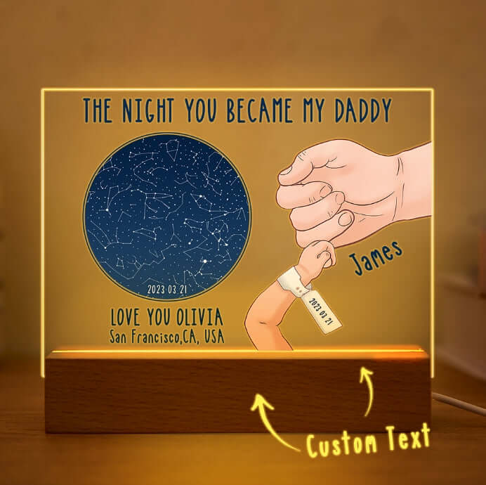 Custom Personalized New Dad Star Map Night Light