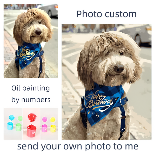 Custom Paint by Numbers of Your Pet from Photo