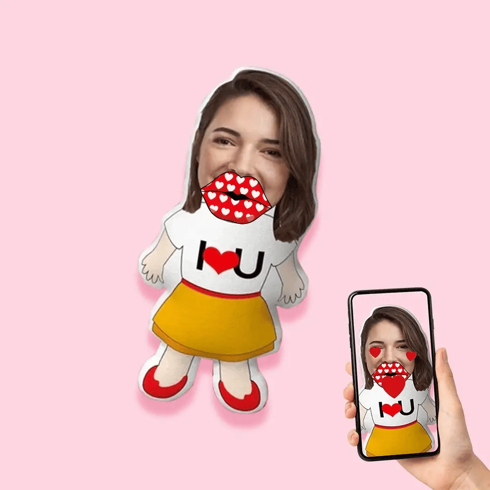 Personalized Funny Custom Face I LOVE U Minime Pillow with Body - Premium pillow from Mademine - Just $13.99! Shop now at giftmeabreak