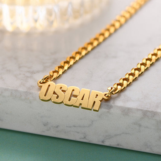 Personalized Custom Stainless Steel Cuban Chain Name Necklace