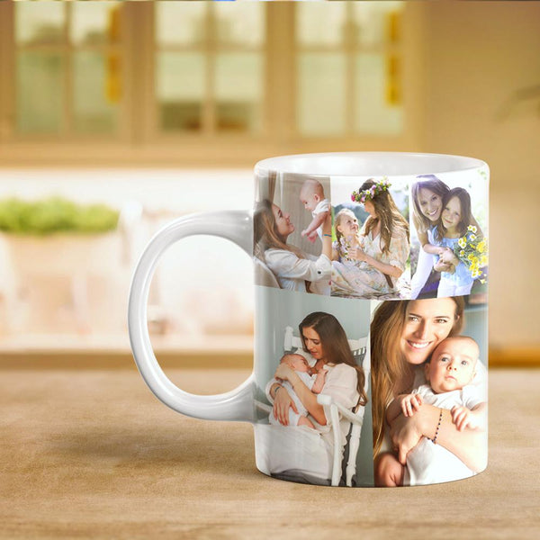 Personalized Custom Picture Collage Ceramic Coffee Mug with 10 Photos
