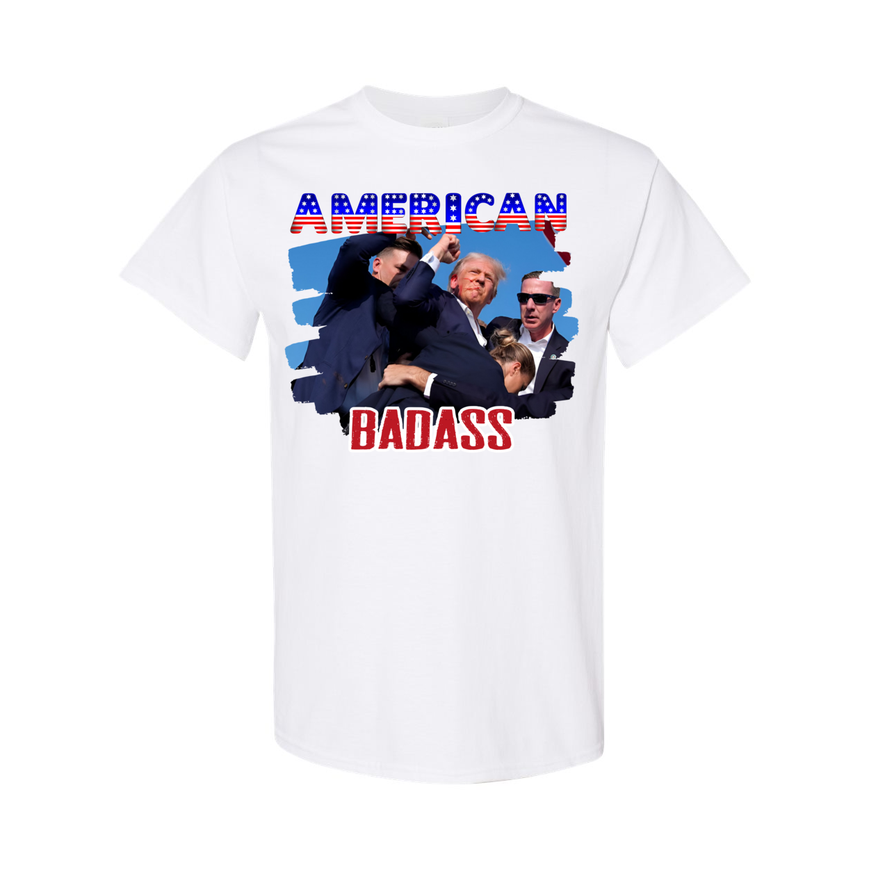 Trump MAGA American Badass Red Graphic T Shirt