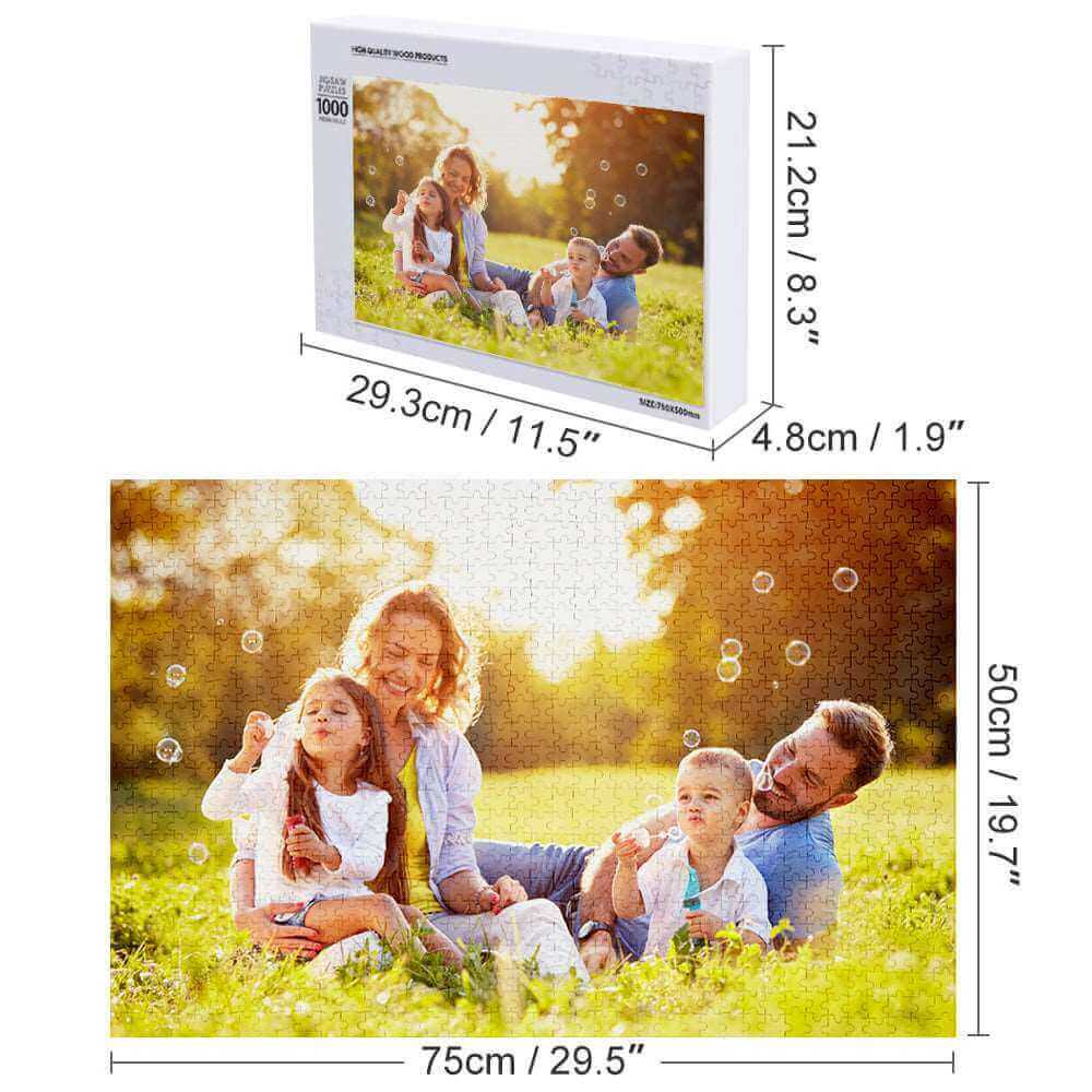 Custom Photo Wooden Jigsaw Puzzle - 5 Size