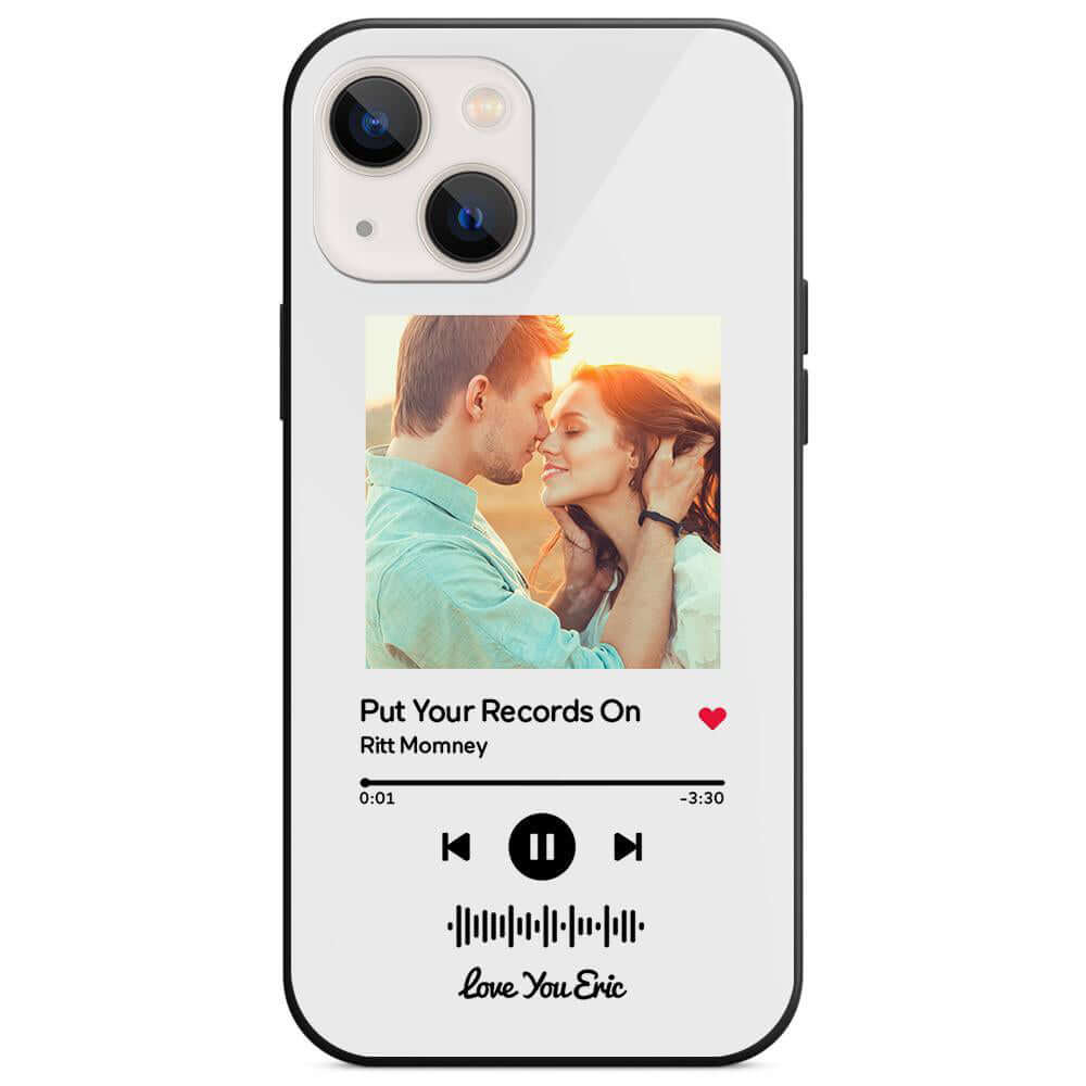 Custom Scannable Music Code Glass iPhone Cases with Picture