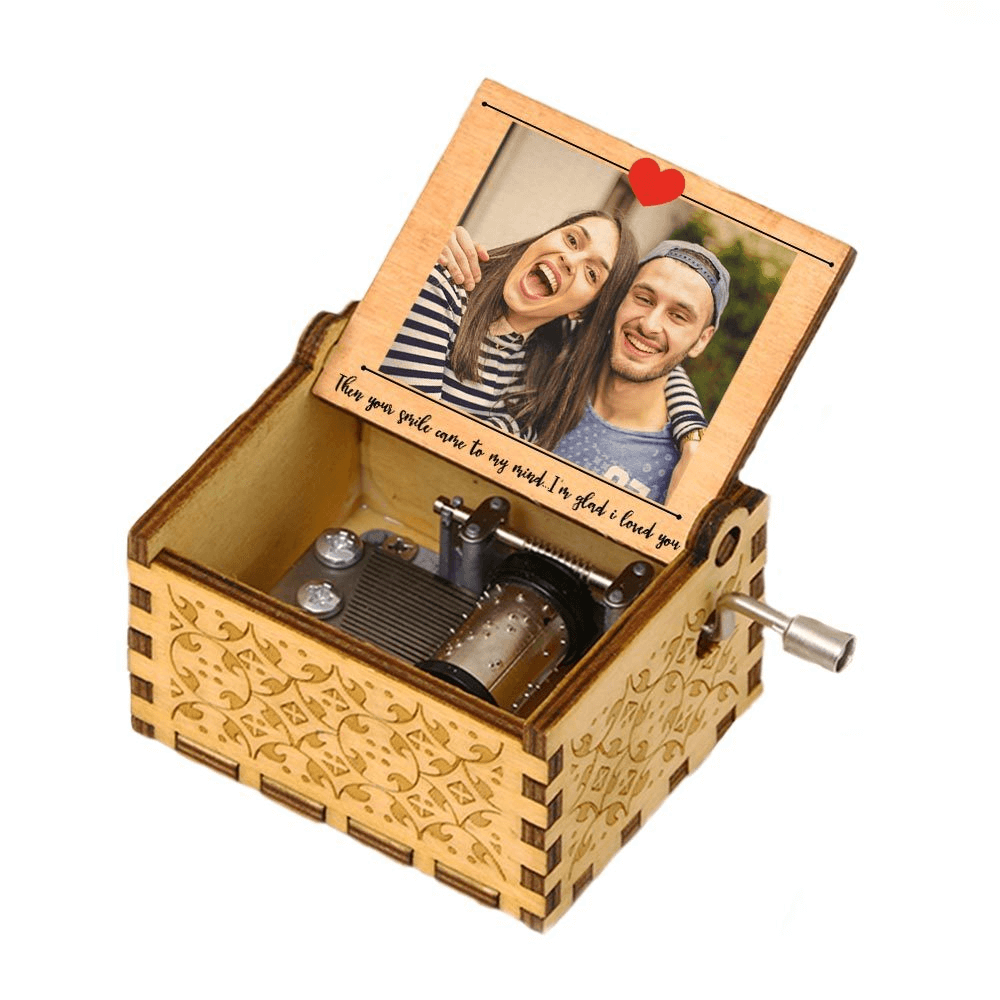 Custom Hand Crank Song Music Box With Photo And Text