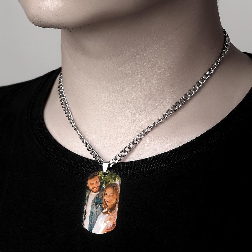 Personalized Engraved Photo Picture Stainless Steel Dog Tag for Men