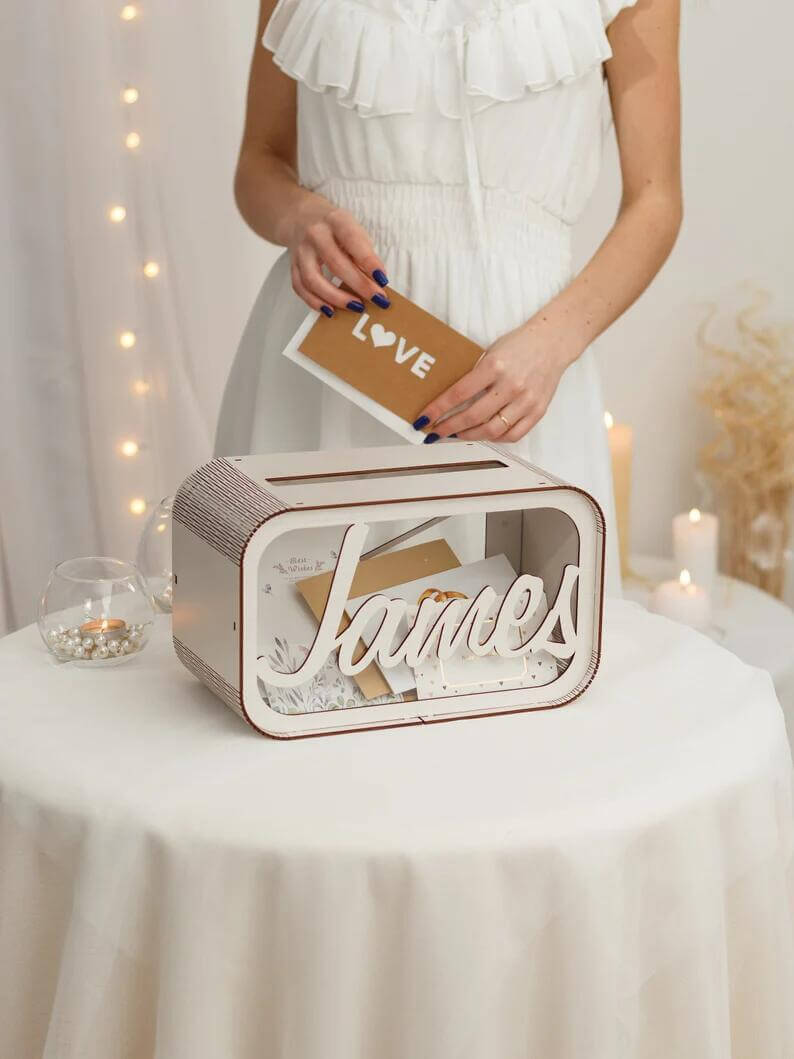 Wooden Wedding Card Greeting Envelope Box