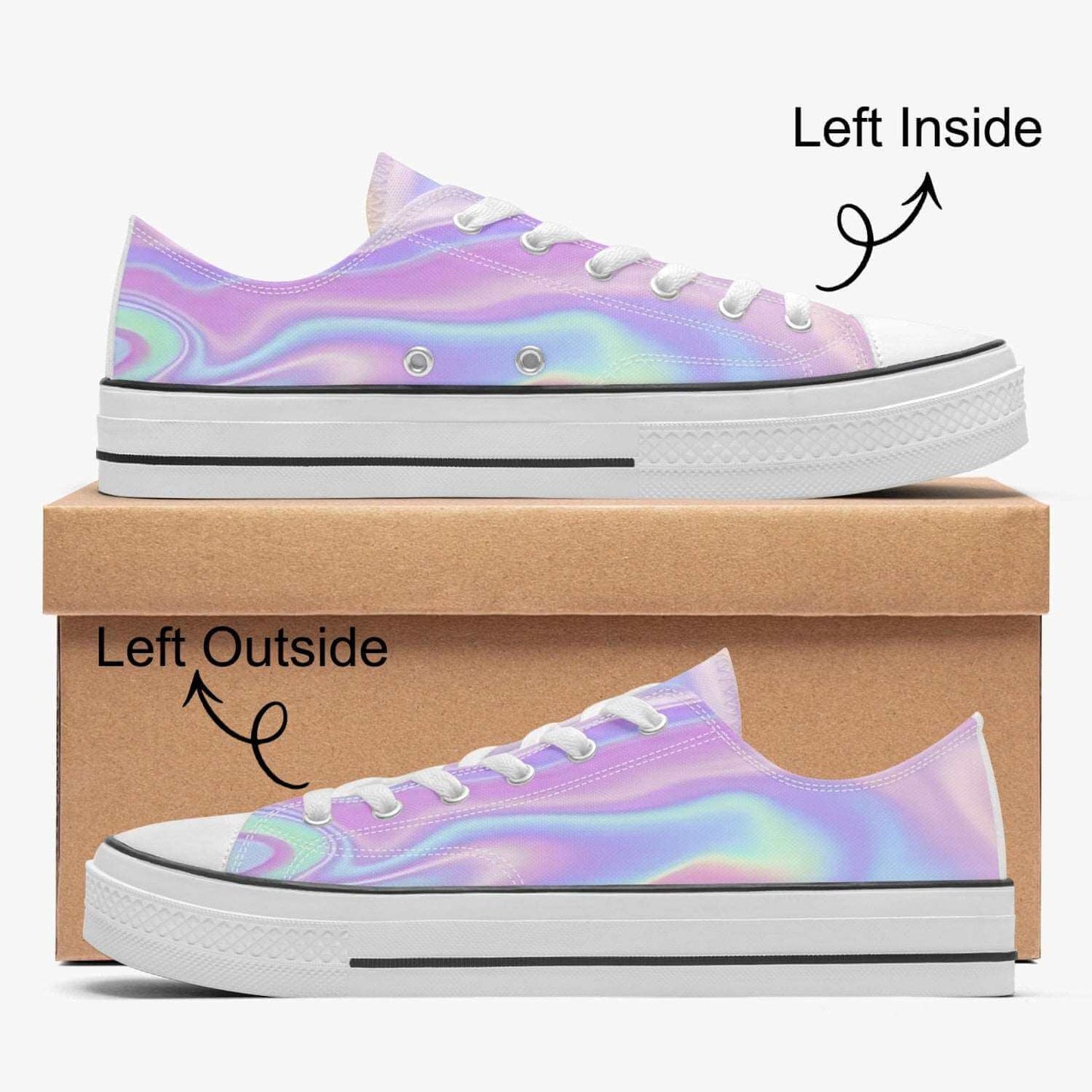 Custom Pastel Tie Dye Psychedelic Low Canvas Shoes