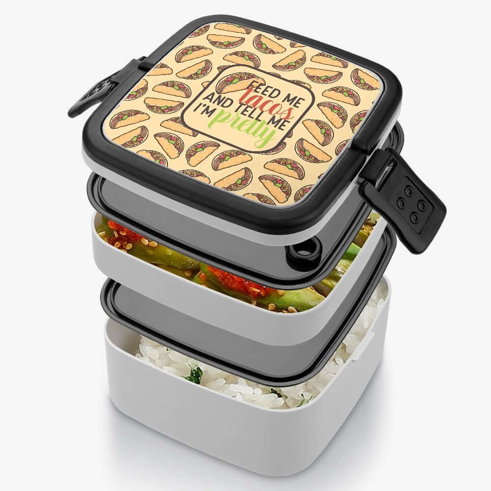 Feed Me Tacos and Call Me Pretty Double-layer Lunch Box