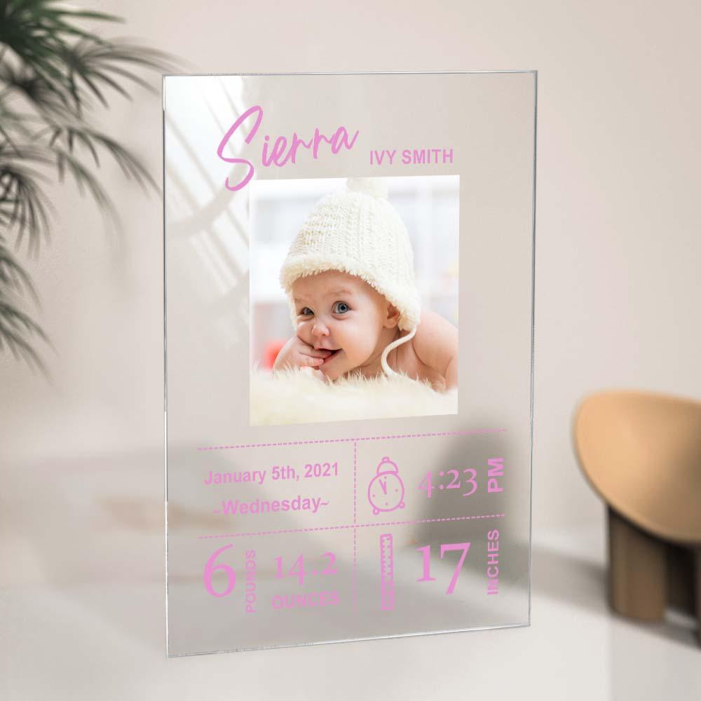 Personalized Baby Birthday Plaque Custom Baby Photo Gift