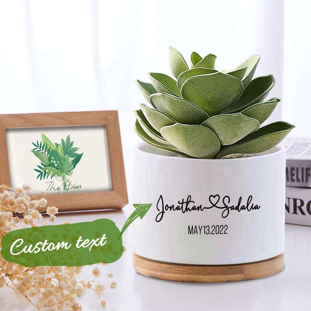 Custom Name Flower Planter Personalized Ceramic Succulent Pot