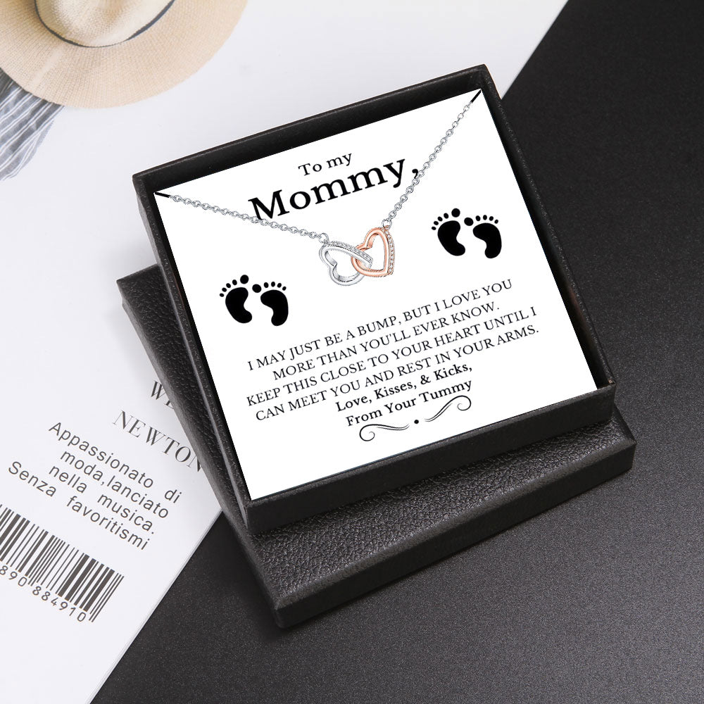 Two-color heart-to-heart double-ring diamond design gift box necklace for dear mother - Premium ALL from Artshiney - Just $22.99! Shop now at giftmeabreak