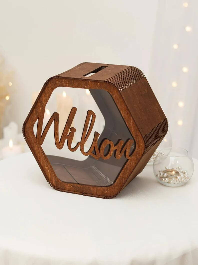 Wooden Wedding Card Greeting Envelope Box