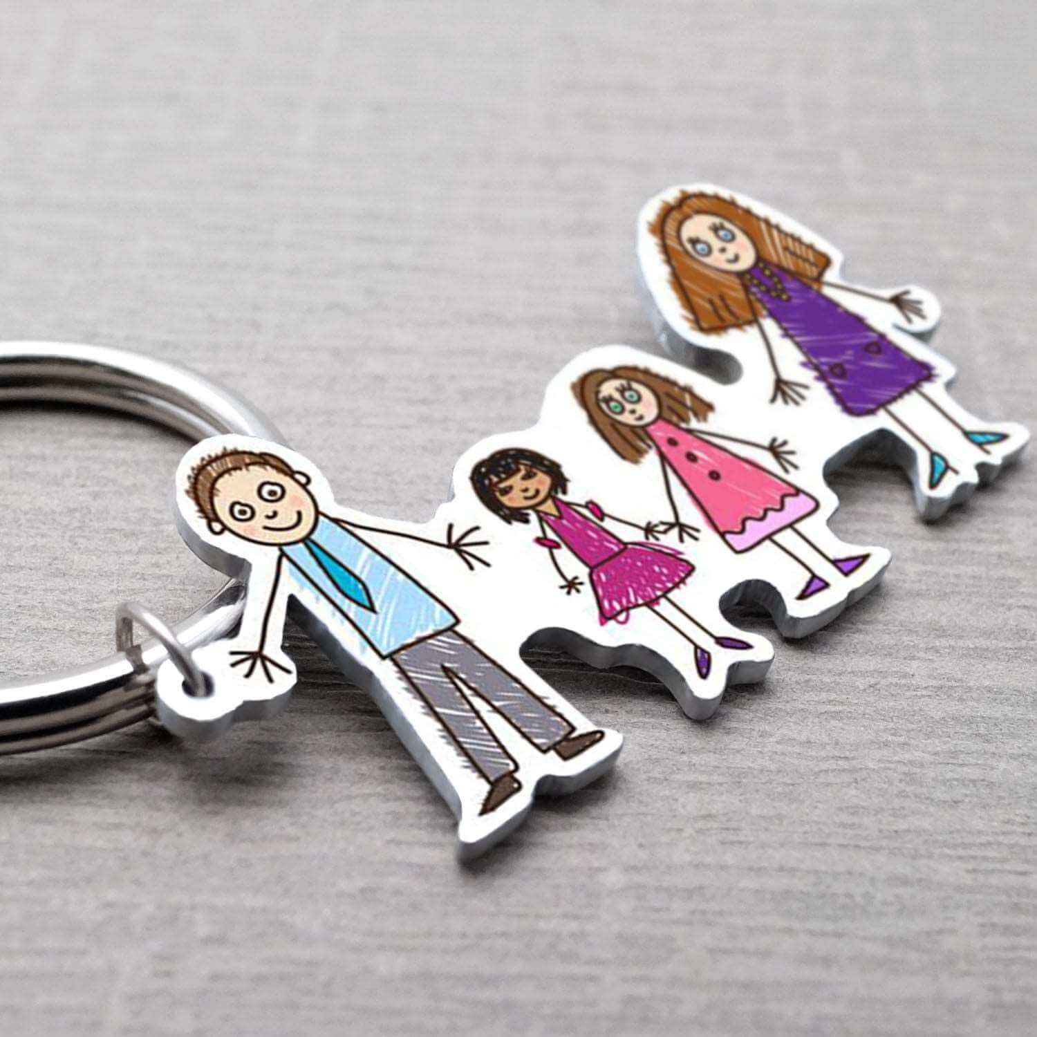 Customized Personalized Engraved Children's Drawing Keychain