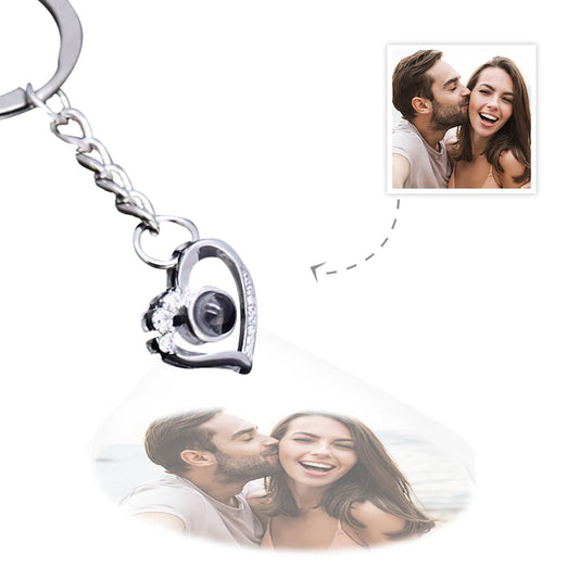 Sterling Silver and Copper Custom Heart Shaped Photo Projection Keychain - Premium keychain from MadeMine - Just $19.99! Shop now at giftmeabreak