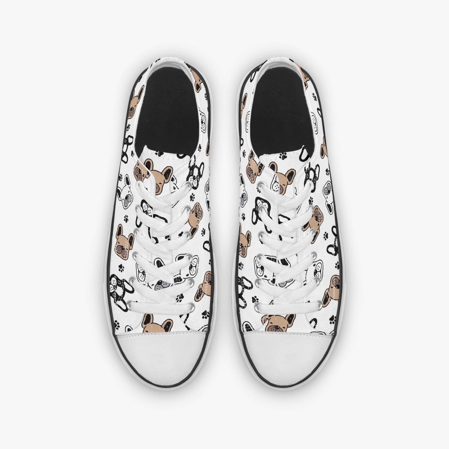 Women's French Bulldog French Low Top Canvas Shoes Sneakers - Premium sneakers from giftmeabreak - Just $39.99! Shop now at giftmeabreak