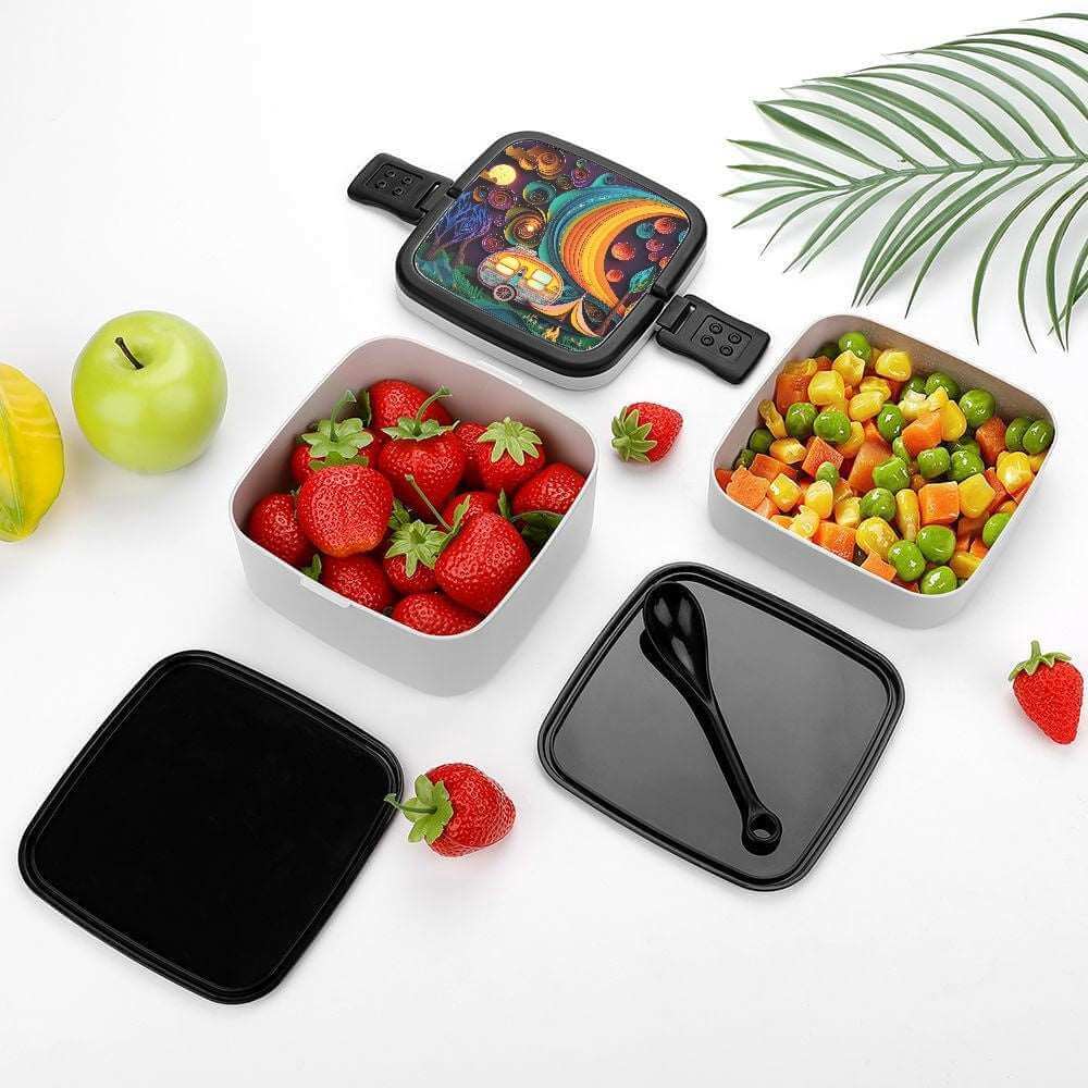 Camping Scene Double-layer Bento Lunch Box