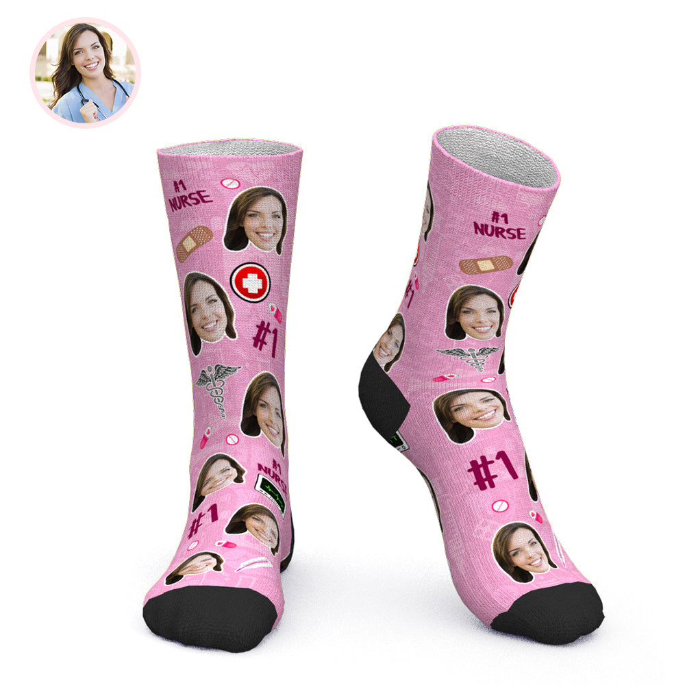 Personalized Custom Photo Face Nurse Socks