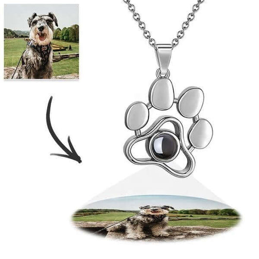 Personalized Cat Dog Paw Colorful Photo Projection Necklace Copper - Premium projection necklace from MadeMine - Just $24.99! Shop now at giftmeabreak