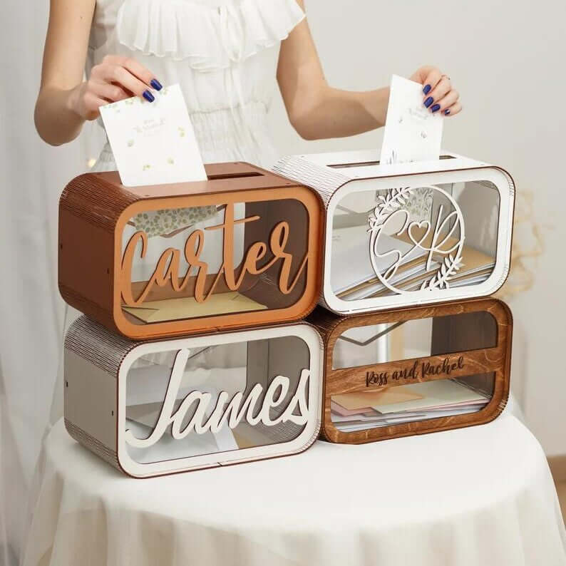 Wooden Wedding Card Greeting Envelope Box