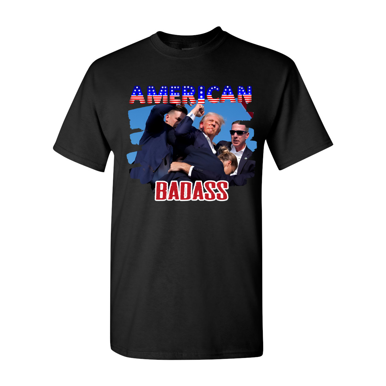 Trump MAGA American Badass Red Graphic T Shirt