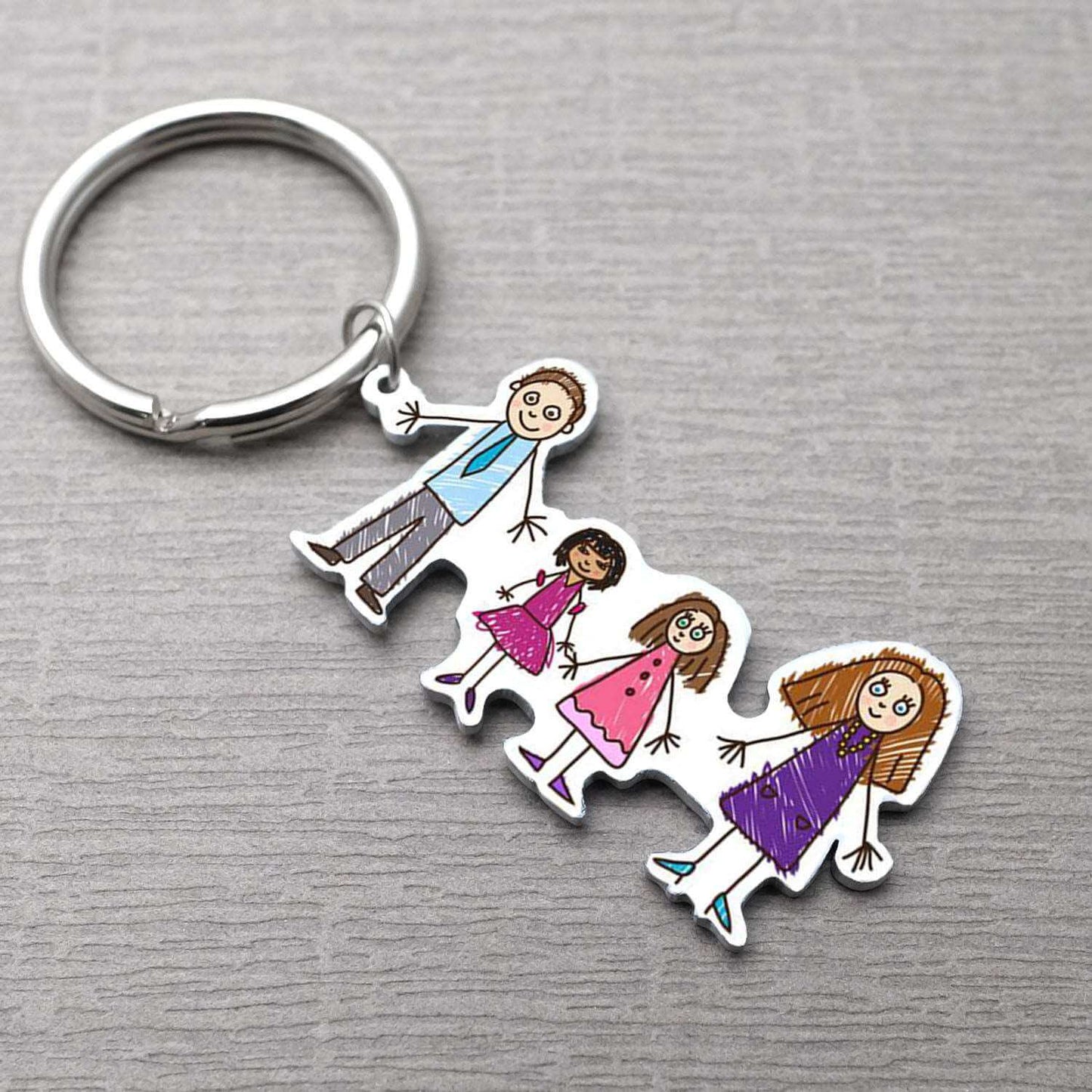 Customized Personalized Engraved Children's Drawing Keychain