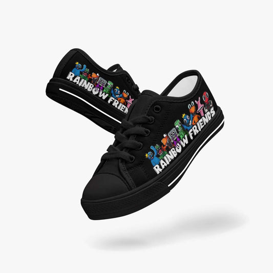 Kid’s Rainbow Character Low-Top Canvas Shoes-Black - Premium Kid's Sneakers from JetPrint - Just $27.99! Shop now at giftmeabreak