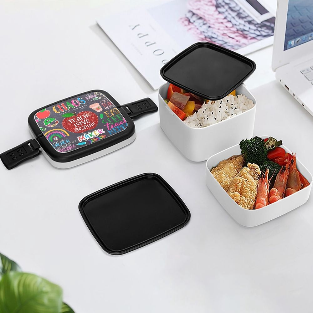 Teach Love Inspire Teacher Double-layer Bento Lunch Box - Premium lunch box from JetPrint - Just $22.99! Shop now at giftmeabreak