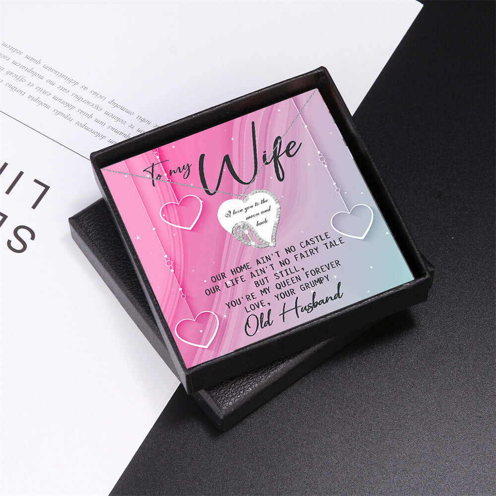 Eternal Heart Diamond Love Design Gift Box Necklace for Wife