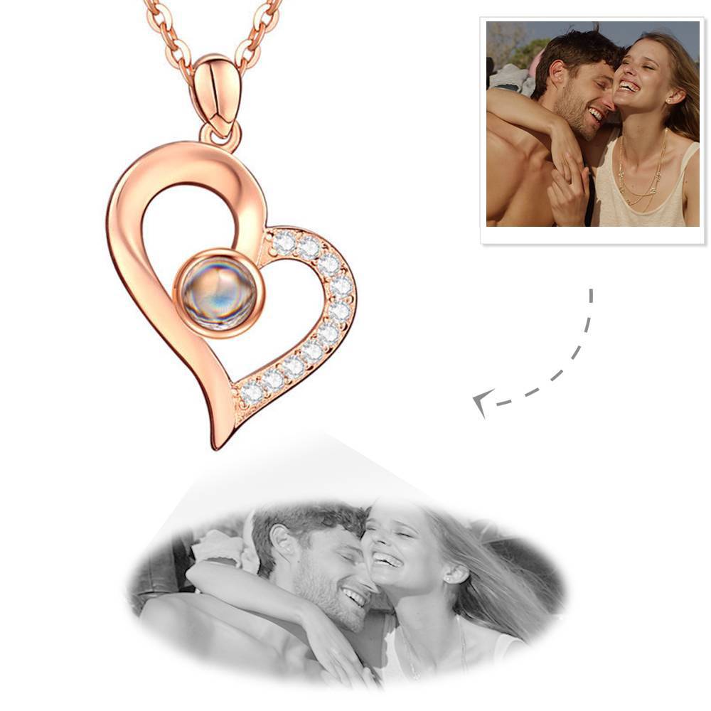 Personalized Sterling Silver Heart Pendant Photo Projection Necklace - Premium necklace from MadeMine - Just $29.99! Shop now at giftmeabreak
