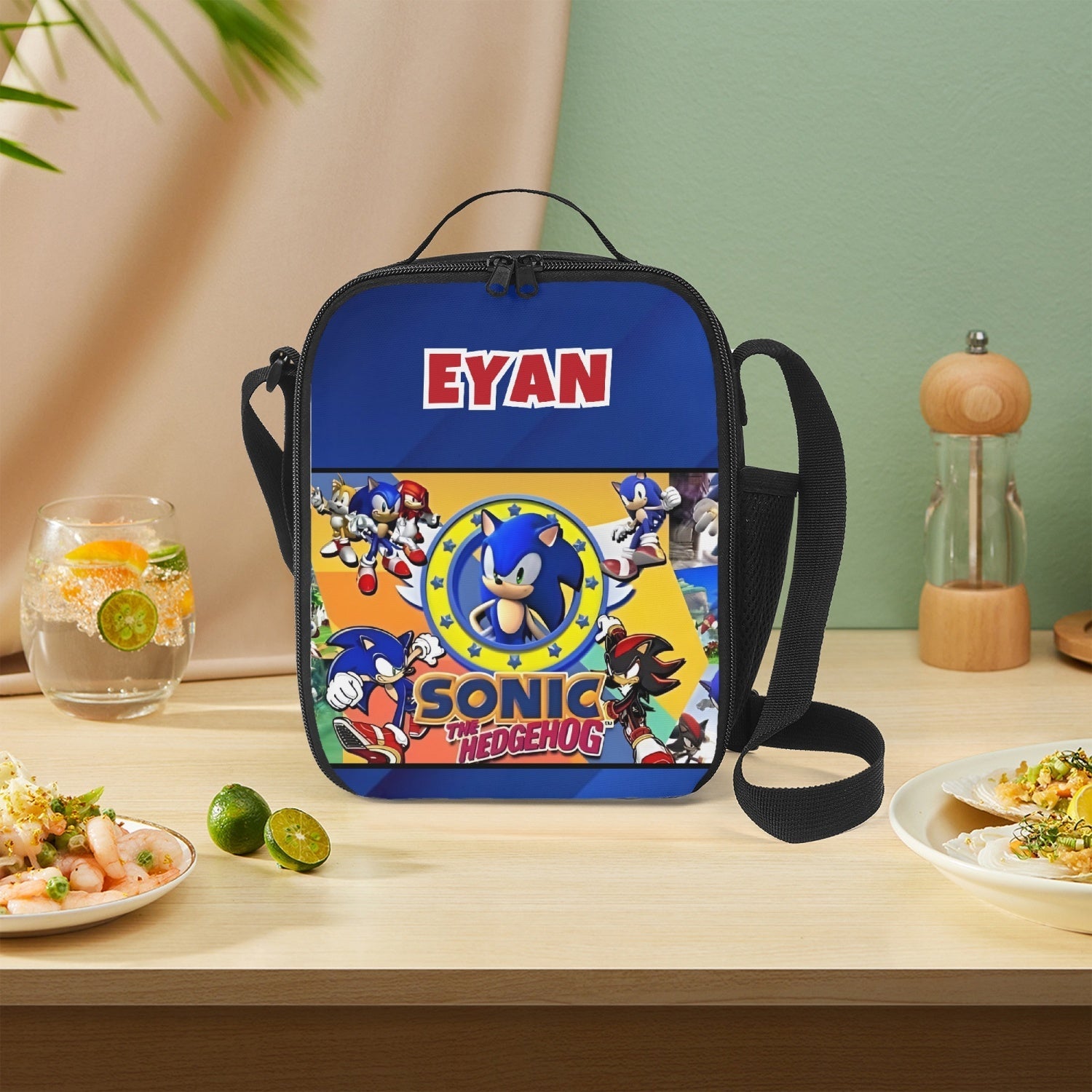 Personalized Custom Sonic Hedgehog Lunch Box Bag *See Listing for Matching Tumbler*