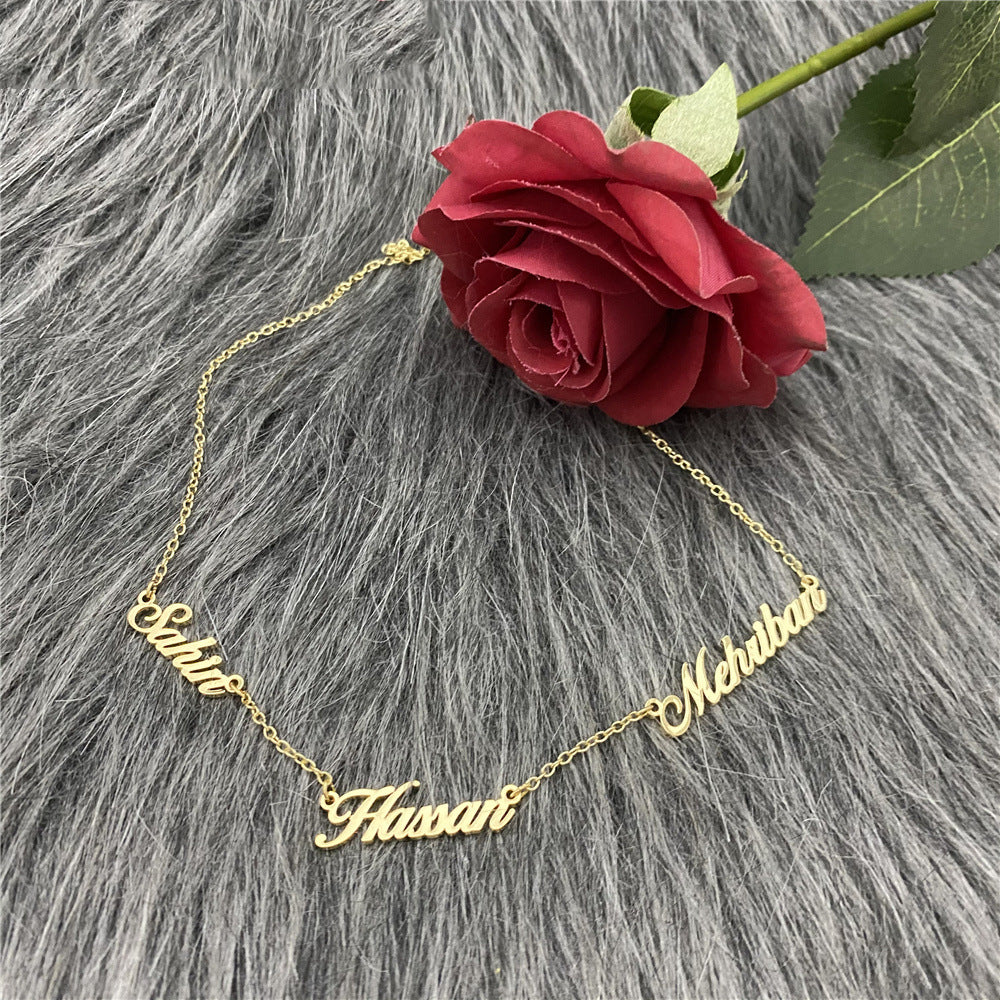 Personalized Stainless Steel Multiple Name Nameplate Pendant Necklace - Premium necklace from giftmeabreak - Just $17.99! Shop now at giftmeabreak